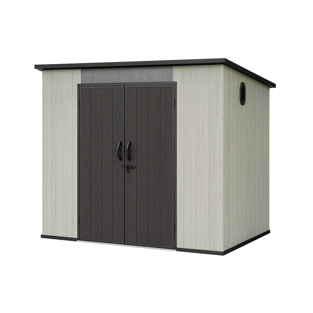 [06X08FT] Alora Outdoor Resin Storage Shed With Lockable Double Doors