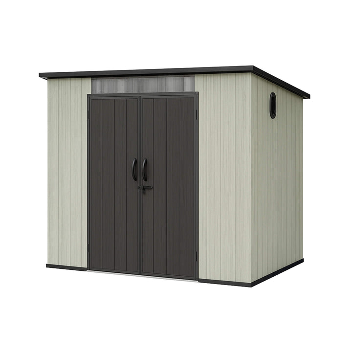 [06X08FT] Alora Outdoor Resin Storage Shed With Lockable Double Doors