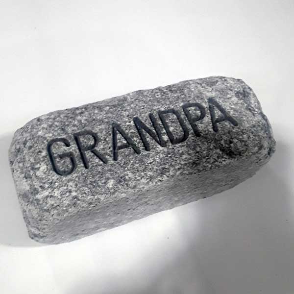GRANDPA Engraved Soapstone Sauna Rock