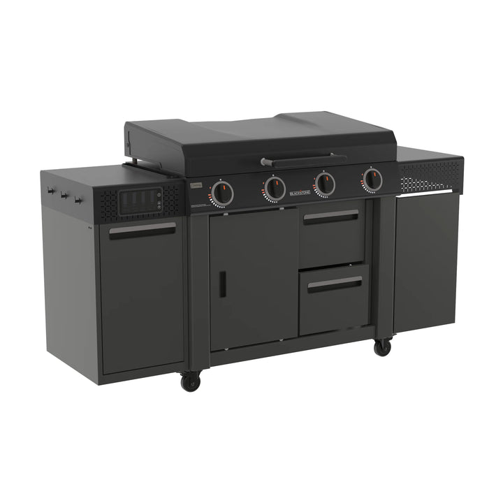 36" Culinary Deluxe Omnivore Griddle with Extended Side Table 4 -Burner Liquid Propane Flat Top Grill