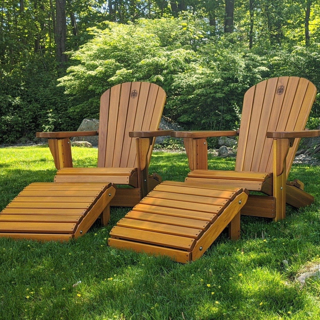 Treated Light Clear Cedar 2 Position Royal Adirondack Footrest Ottoman