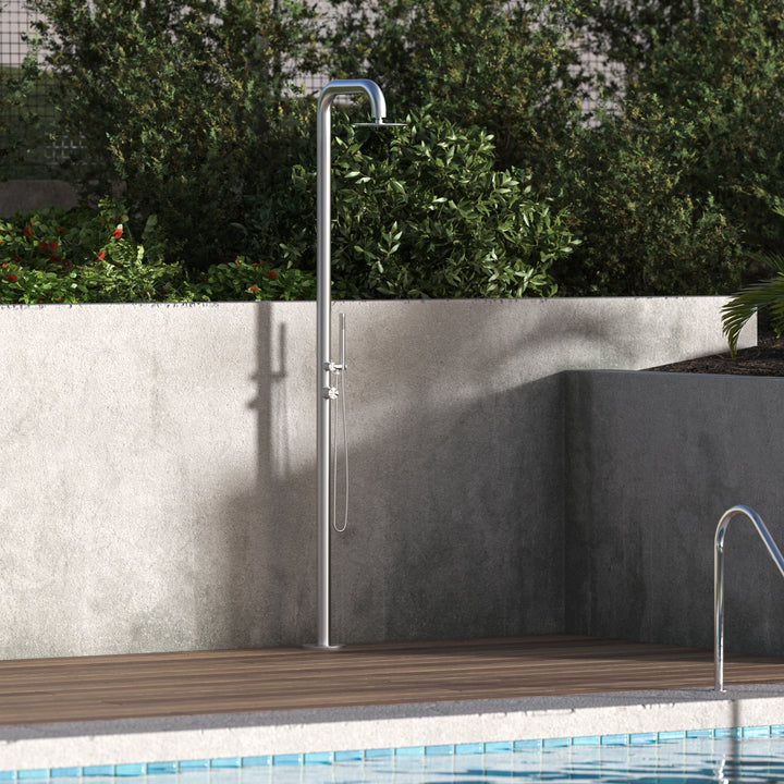 Atlas Freestanding Outdoor Shower with Handheld