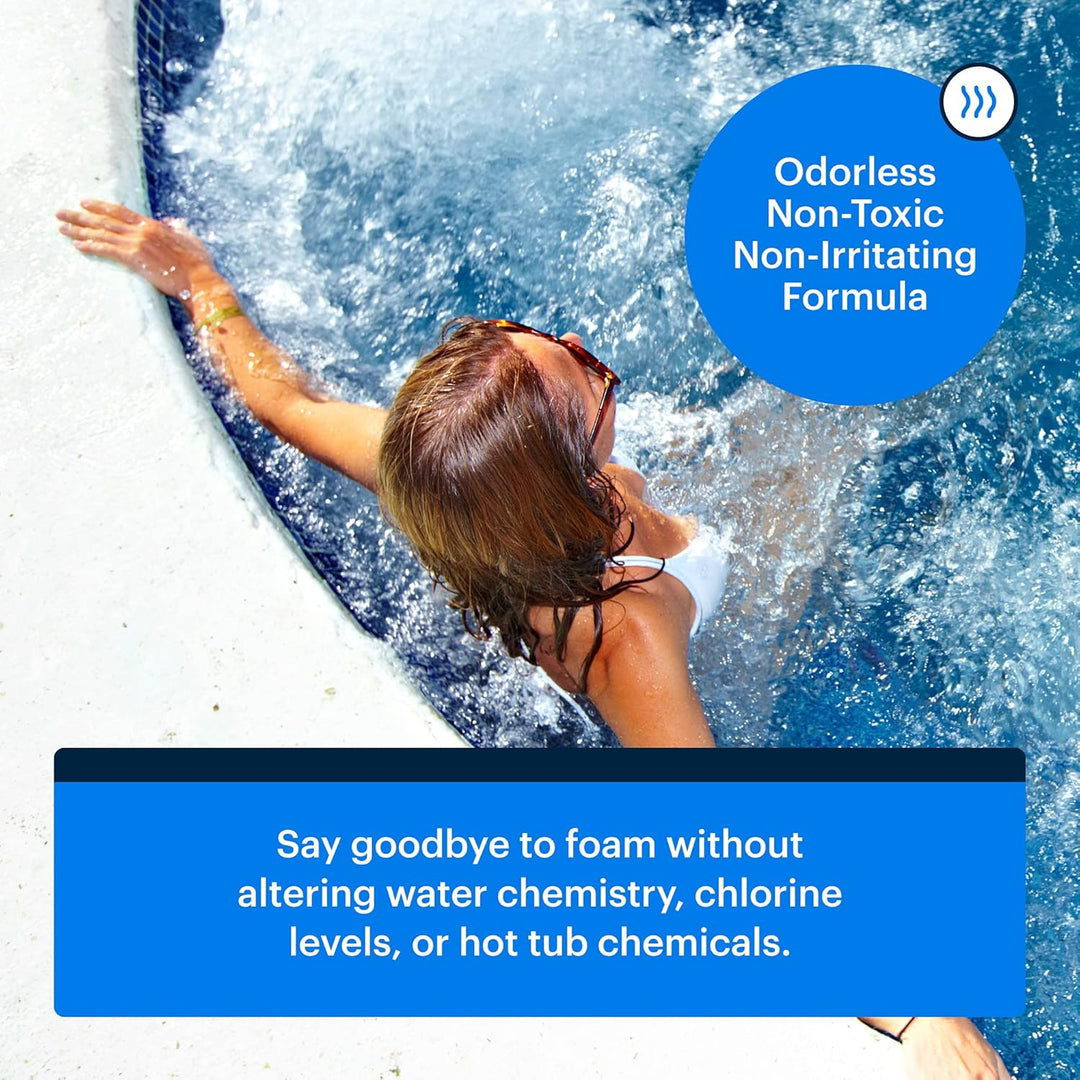 Defoamer Hot Tub - Versatile Hot Tub Chemicals without Residue or Cloudy Water - Easy to Use, Fast-Acting Hot Tub Defoamer for Clear, Comfortable Spa Experience