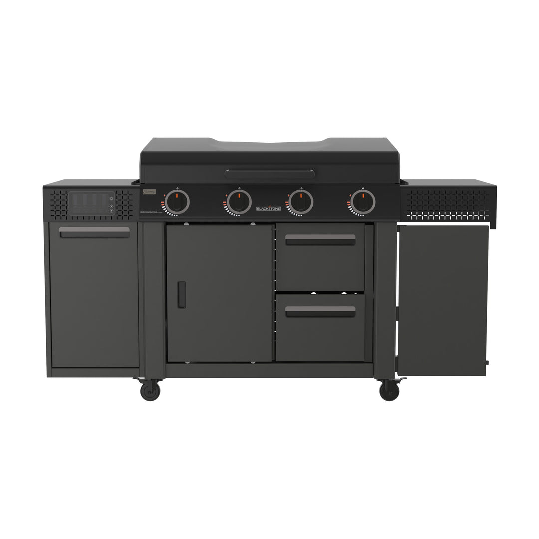 36" Culinary Deluxe Omnivore Griddle with Extended Side Table 4 -Burner Liquid Propane Flat Top Grill