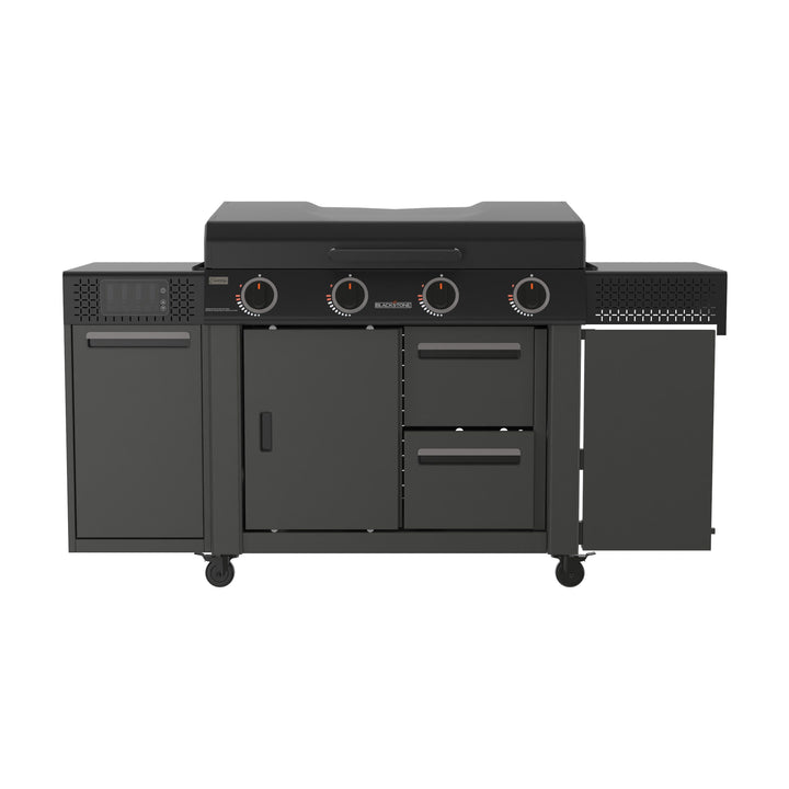 36" Culinary Deluxe Omnivore Griddle with Extended Side Table 4 -Burner Liquid Propane Flat Top Grill