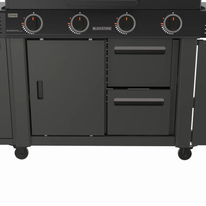 36" Culinary Deluxe Omnivore Griddle with Extended Side Table 4 -Burner Liquid Propane Flat Top Grill