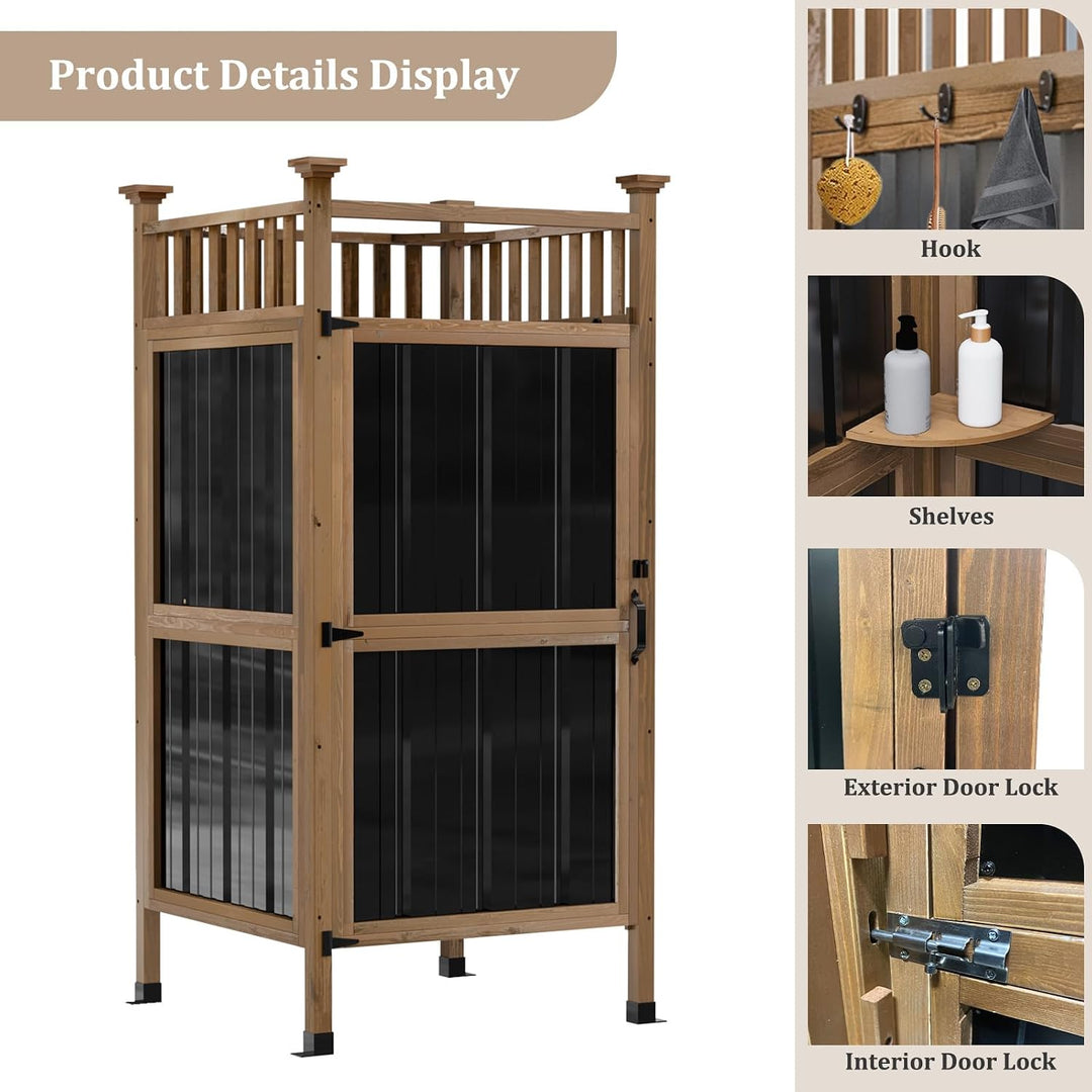 Outdoor Shower Enclosure, Outdoor Shower Stall and Changing Room