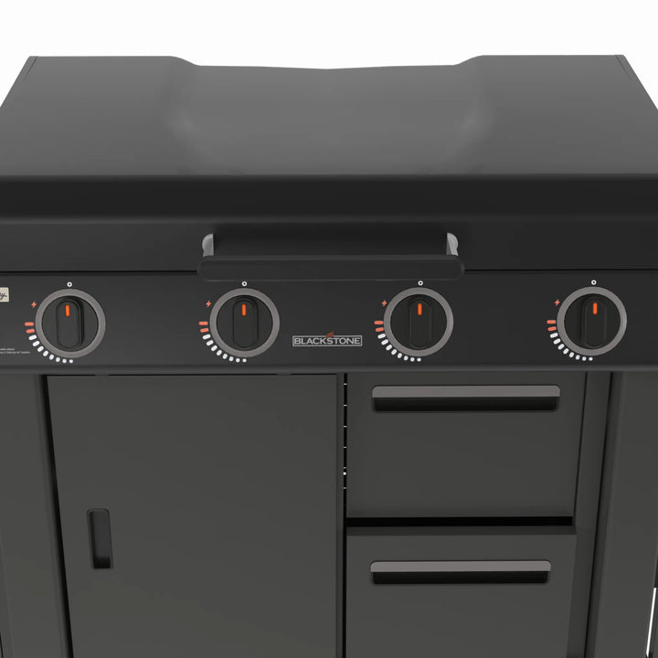 36" Culinary Deluxe Omnivore Griddle with Extended Side Table 4 -Burner Liquid Propane Flat Top Grill