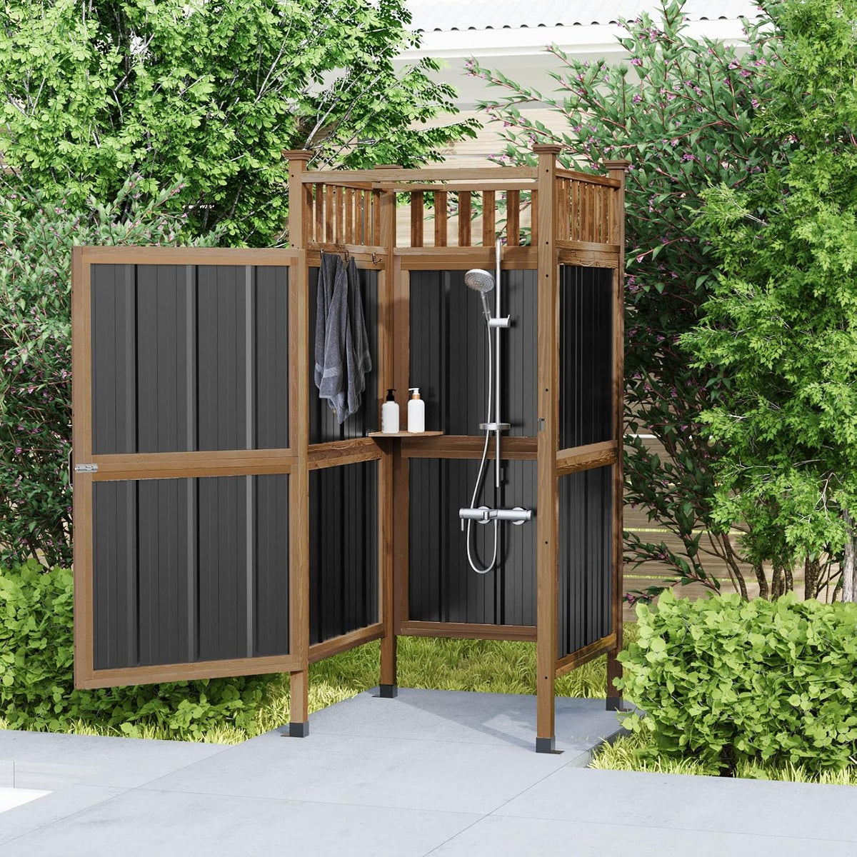 Outdoor Shower Enclosure, Outdoor Shower Stall and Changing Room