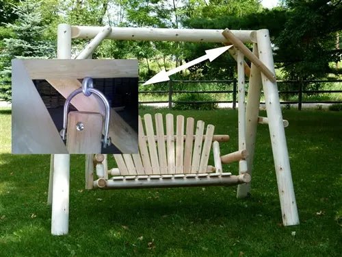 Wooden Porch Swing with Canopy
