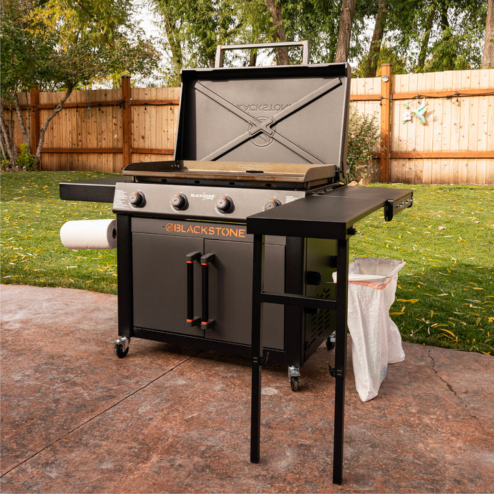 36In Culinary Cabinet Omnivore Griddle with Folding Prep Table 4 -Burner Liquid Propane Flat Top Grill