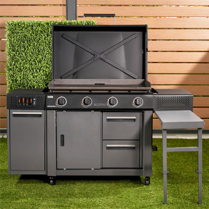 36" Culinary Deluxe Omnivore Griddle with Extended Side Table 4 -Burner Liquid Propane Flat Top Grill