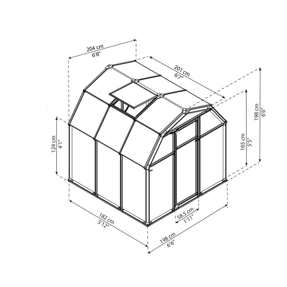 Eco-Grow 6 Ft. X 6 Ft. Green/Diffused DIY Greenhouse Kit
