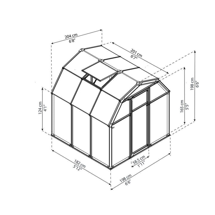 Eco-Grow 6 Ft. X 6 Ft. Green/Diffused DIY Greenhouse Kit