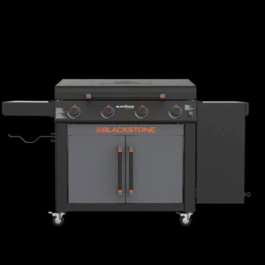 36In Culinary Cabinet Omnivore Griddle with Folding Prep Table 4 -Burner Liquid Propane Flat Top Grill