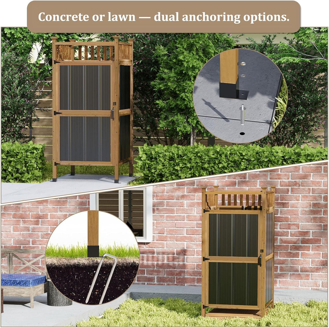 Outdoor Shower Enclosure, Outdoor Shower Stall and Changing Room
