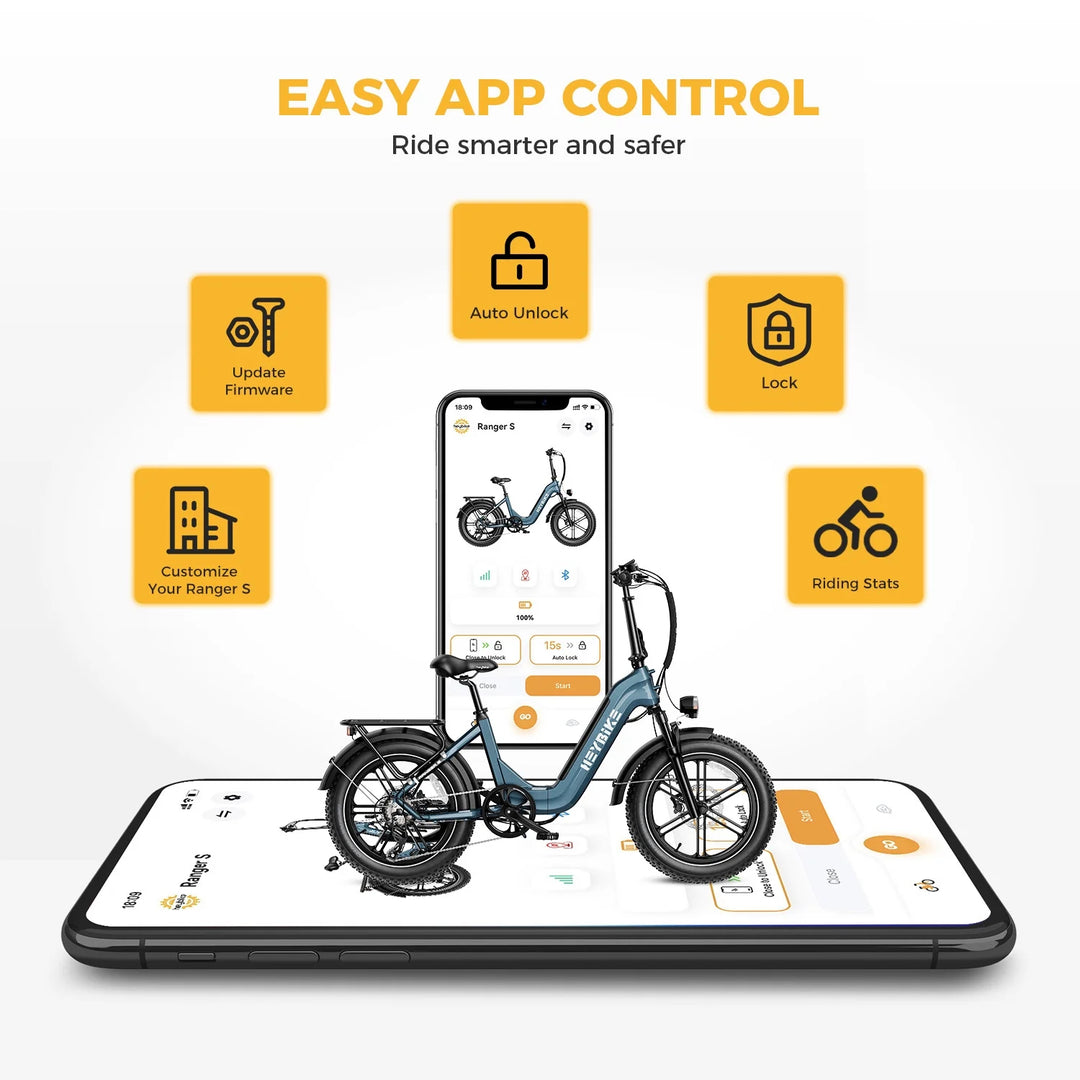 Ranger S Electric Bike for Adults, 1400W Peak Motor Foldable Ebike, 48V 14.4AH Removable Battery Commuter E-Bike with Hydraulic Brakes, 20" Fat Tire Step-Thru Electric Bicycle, UL2849