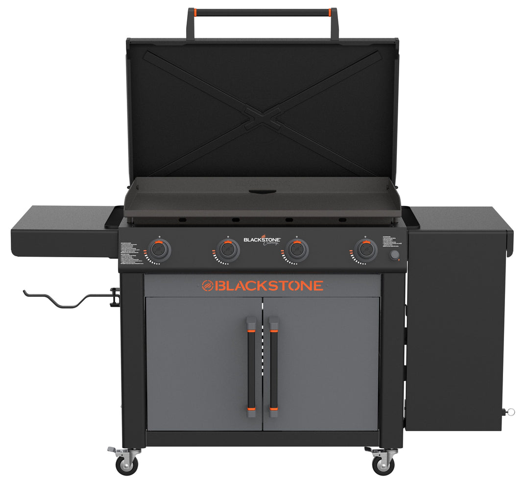 36In Culinary Cabinet Omnivore Griddle with Folding Prep Table 4 -Burner Liquid Propane Flat Top Grill