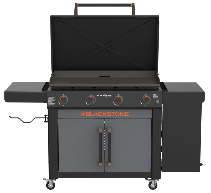 36In Culinary Cabinet Omnivore Griddle with Folding Prep Table 4 -Burner Liquid Propane Flat Top Grill