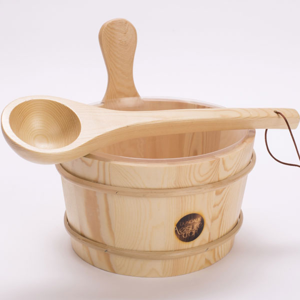 Wooden Sauna Bucket &amp; Ladle