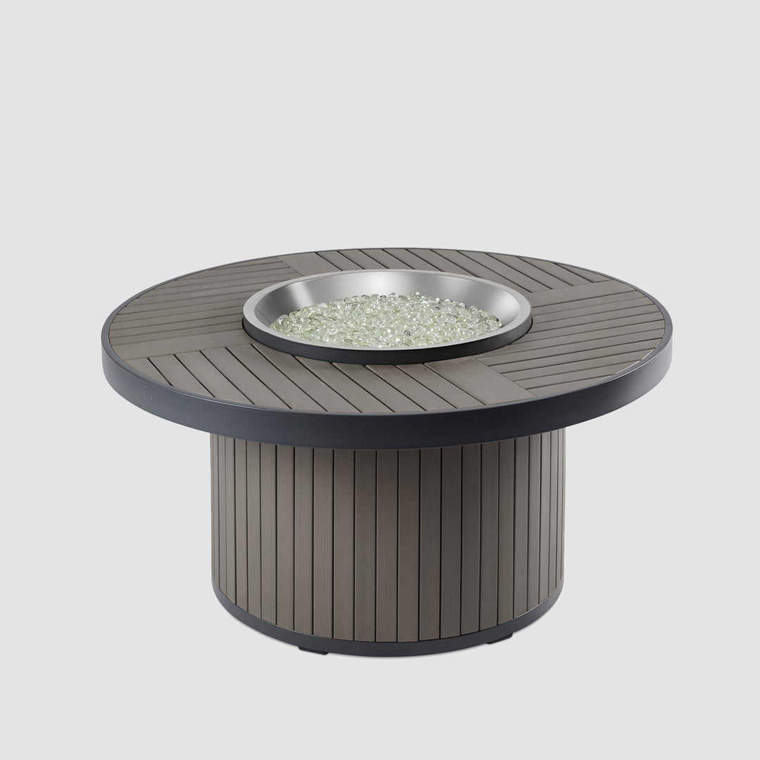 Kenwood and Brooks Round Chat Height Gas Fire Pit Table