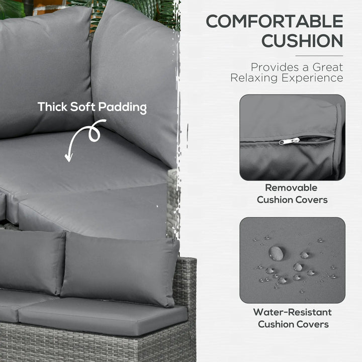 2 Piece Rattan Outdoor Patio Couch Set