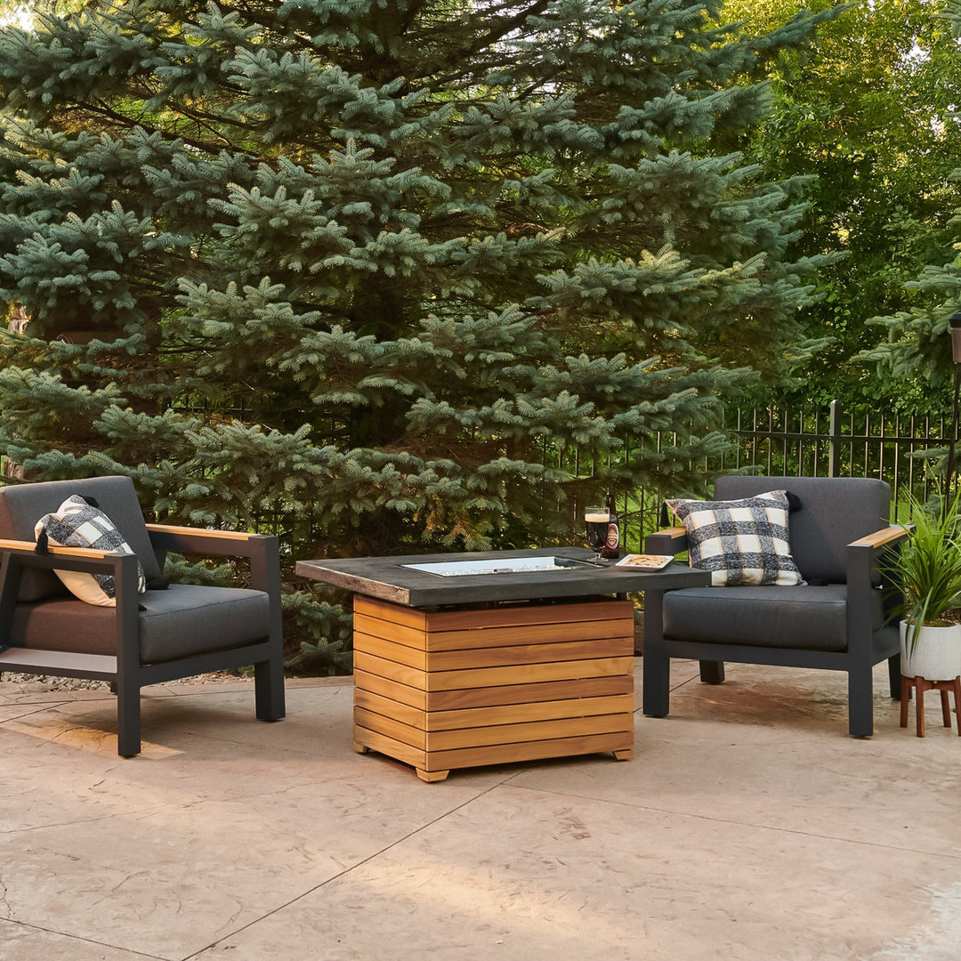 Darien 42-Inch Rectangular Gas Fire Pit Table