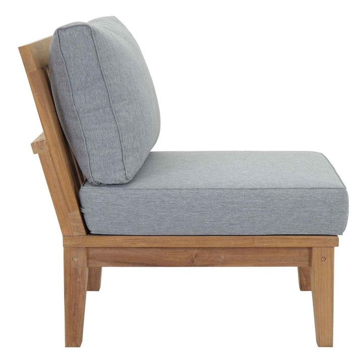 Patio Teak Furniture Set - Patio Elegance Marina 10-Piece Outdoor Teak Patio Set with Grey Cushions