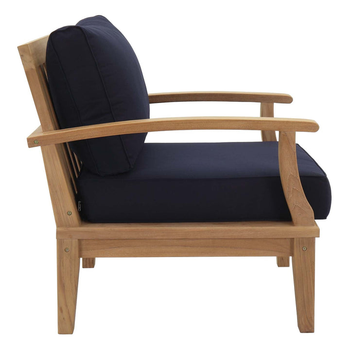 Patio Teak Set - Patio Elegance Marina 10-Piece Outdoor Set with Navy Cushions