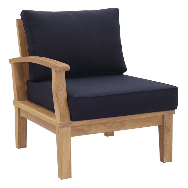 Patio Teak Set - Patio Elegance Marina 10-Piece Outdoor Set with Navy Cushions