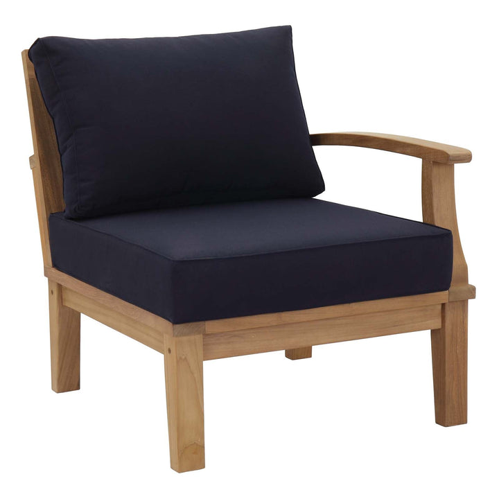 Patio Teak Set - Patio Elegance Marina 10-Piece Outdoor Set with Navy Cushions