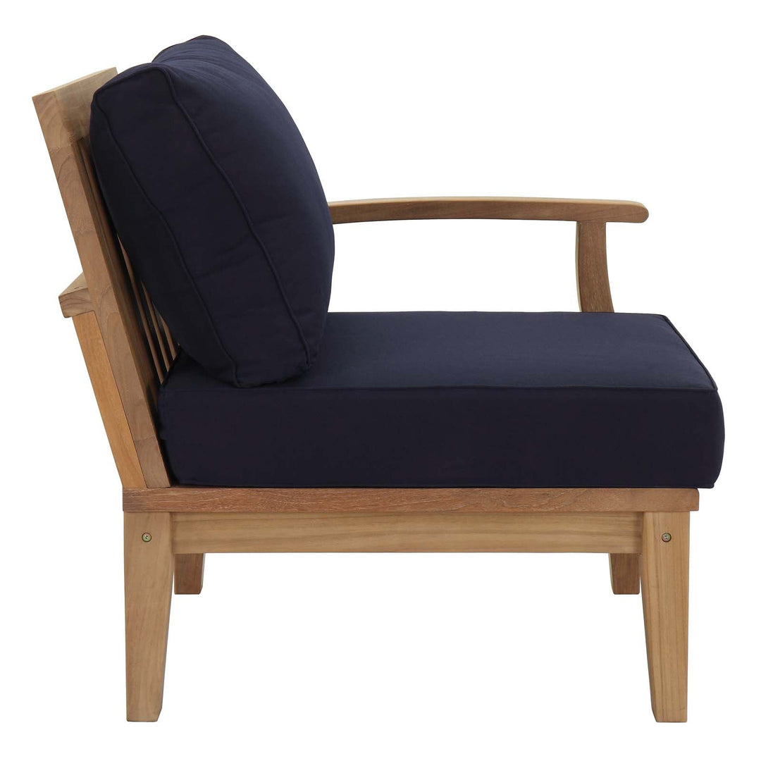 Patio Teak Set - Patio Elegance Marina 10-Piece Outdoor Set with Navy Cushions