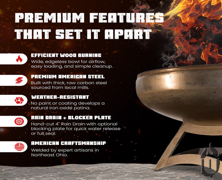 Liberty Fire Pit by Ohio Flame (Made in USA)
