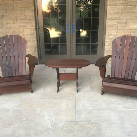 Adirondack chairs on patio