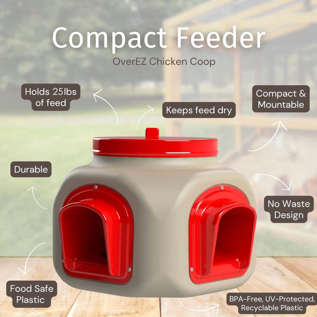 Compact Chicken Feeder by Over EZ Chicken Coops