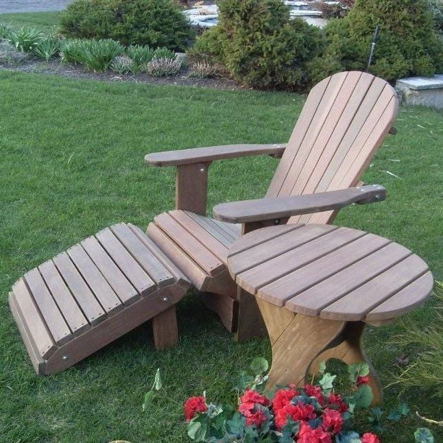 Unoiled Brazilian Walnut Ipe 2 Position Royal Adirondack Footrest Ottoman