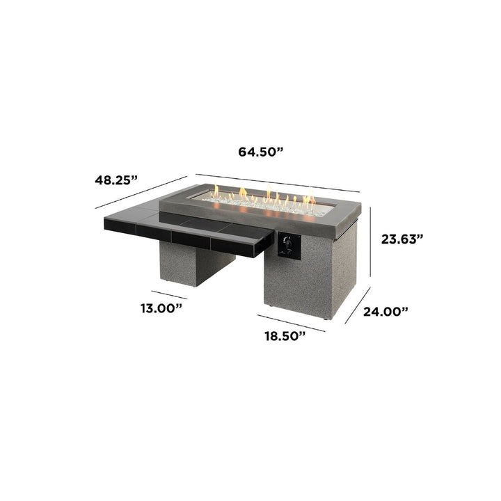Uptown Black Linear Gas Fire Pit Table