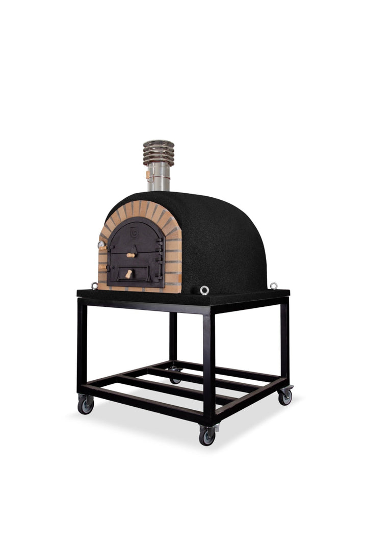 Traditional Wood Fired Brick Pizza Oven - Royal w/Portable Steel Base