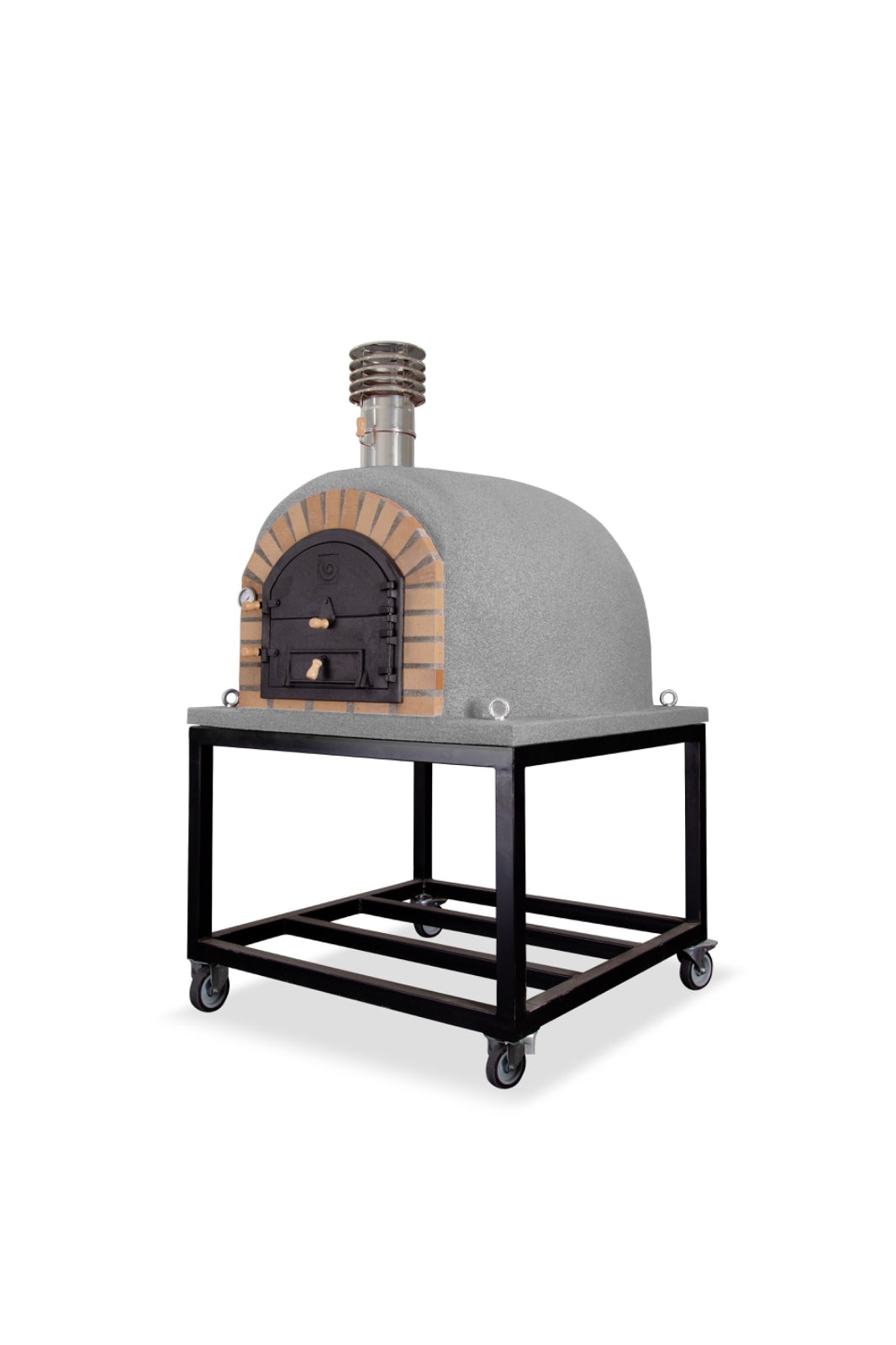 Traditional Wood Fired Brick Pizza Oven - Royal w/Portable Steel Base