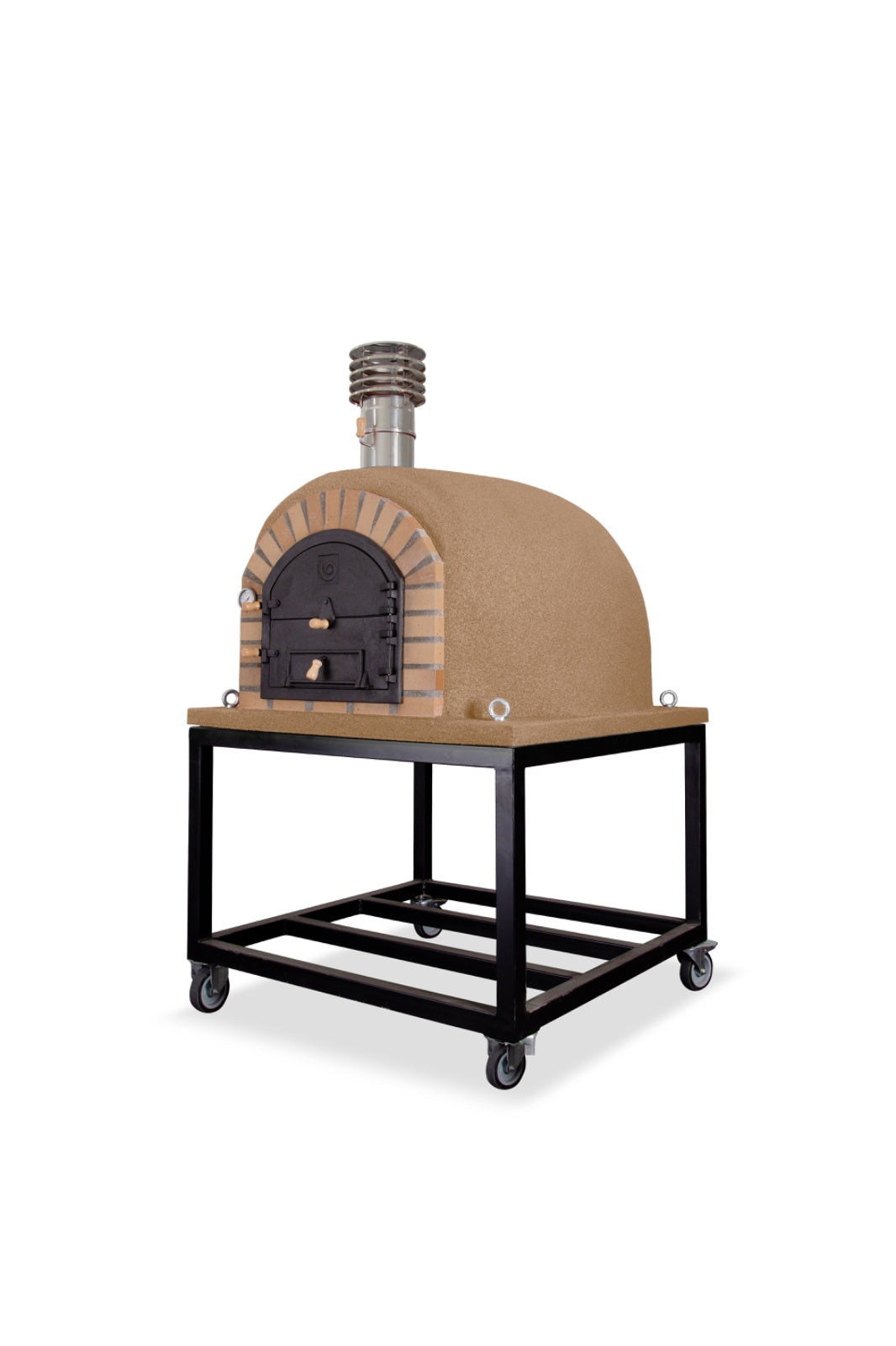 Traditional Wood Fired Brick Pizza Oven - Royal w/Portable Steel Base