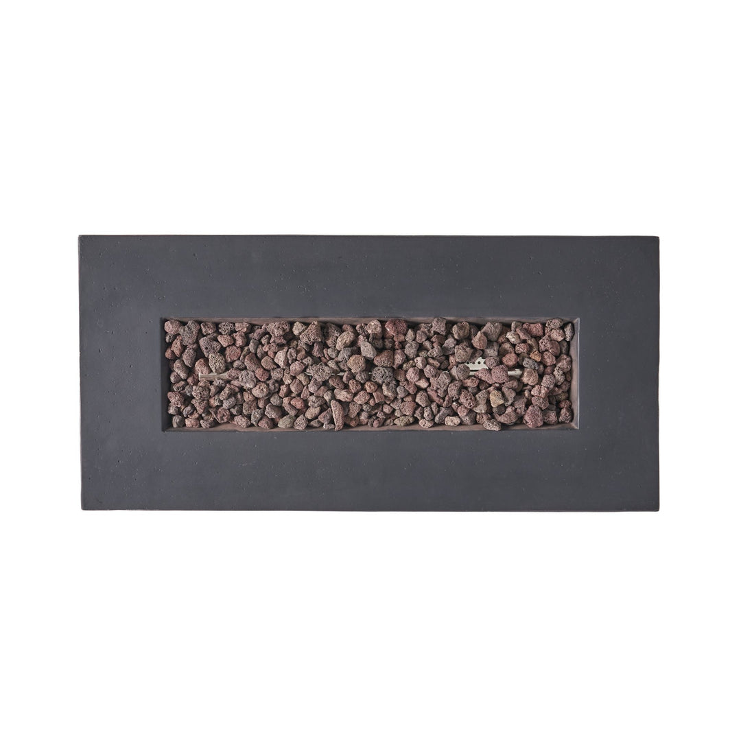 Alora Premium Outdoor Contemporary 40K BTU Rectangular Propane Gas Fire Pit Table