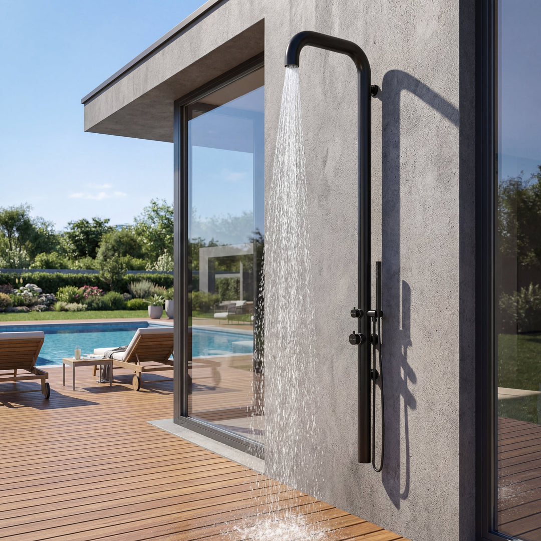 Altura Wall Mounted Outdoor Shower with Handheld
