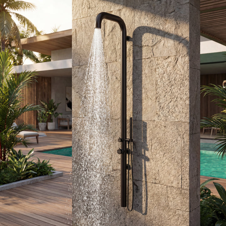 Altura Wall Mounted Outdoor Shower with Handheld