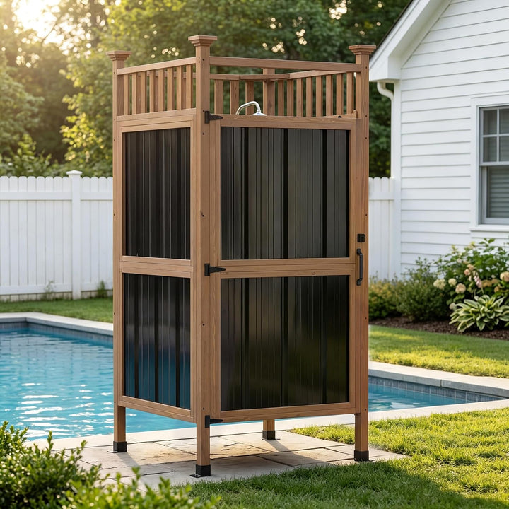 Outdoor Shower Enclosure, Outdoor Shower Stall and Changing Room