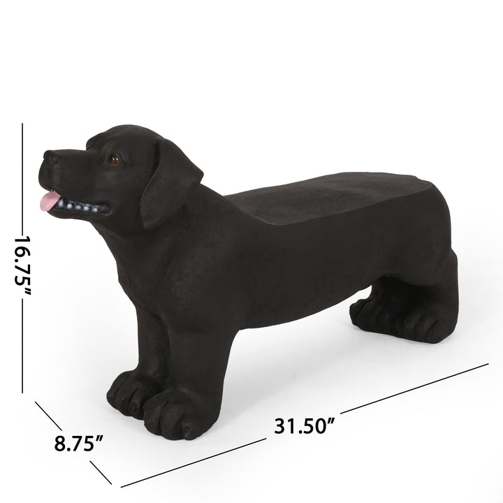 MGO Dog Bench - Outdoor Labrador Design, Matte Black