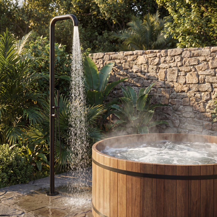 Cascade Freestanding Outdoor Shower with Handheld