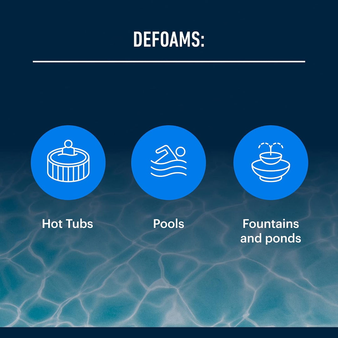 Defoamer Hot Tub - Versatile Hot Tub Chemicals without Residue or Cloudy Water - Easy to Use, Fast-Acting Hot Tub Defoamer for Clear, Comfortable Spa Experience