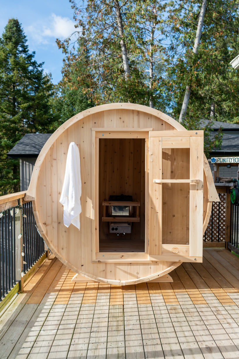 Canadian Timber Harmony Barrel Sauna exterior
