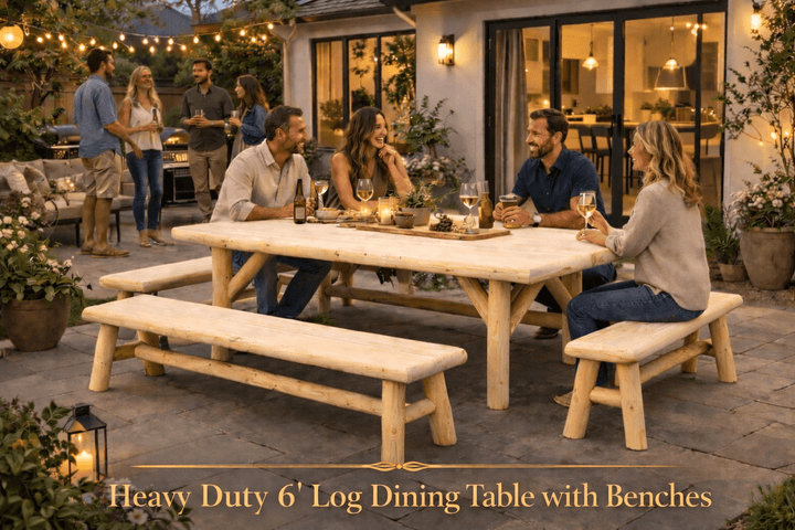 Handmade Rustic Outdoor Picnic Table