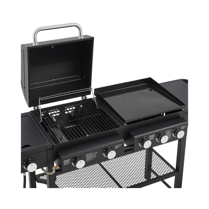 Castelle Flame Heavy-Duty All-In-One Outdoor 5-Burner 56K BTU Liquid Propane Grill (SAK57124)